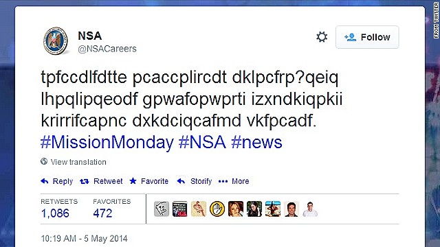 No, the NSA was not drunk when they sent this garbled tweet earlier this week.